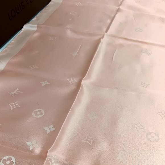 Louis Vuitton Women's Silk Wool Monogram Denim Scarf - Pink - Picture 10 of 13
